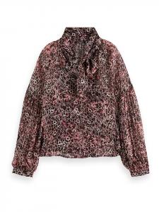 Scotch & Soda Блузка бордового/белого цвета