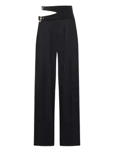 Брюки с высокой талией и пряжкой Chloé, черный