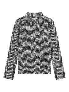 Топ с высоким воротником и узором в елочку Dolce & Gabbana Kids, черный