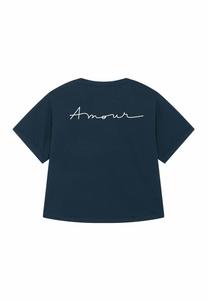 Футболка Mira Paris AMOUR ROCK BACK PRINT OVERSIZED ROLL UP 25, Dark Blue