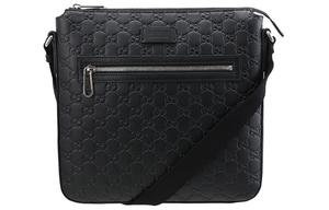 GUCCI Кожаная сумка-мессенджер, наплечная сумка, кроссбоди мужская черная