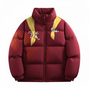 Пуховик Unisex с воротником стойкой утепленный HUANQIU, burgundy