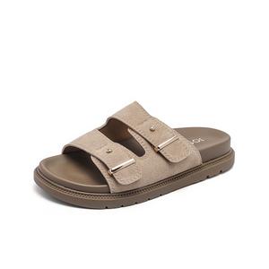 Тапочки-слайды женские, абрикосовые, с нескользящей отделкой, устойчивые к истиранию JOSINY, Apricot