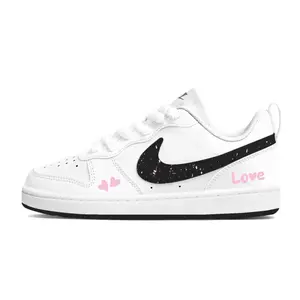 Nike Кроссовки для скейтбординга Court Borough Low top Kids' Black White Pink для подростков