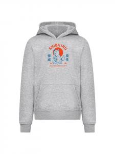 Толстовка с капюшоном в виде японской собаки сиба-ину серого меланжевого цвета F4NT4STIC