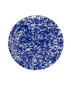 Коллекция эмалированной посуды Swirl, сервировочный поднос 20 дюймов Golden Rabbit, blue