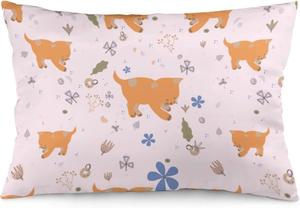 MaSiledy Наволочка Fox and Floral прямоугольная 20x30 дюймов двусторонняя печать на молнии Pattern-7