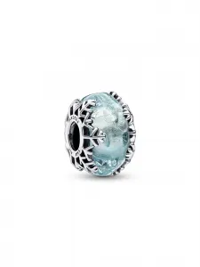 Подвеска «Зимняя синяя снежинка» из муранского стекла Pandora, серебро