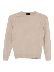 Кашемировый свитер со вставками Emporio Armani Kids, нейтральный