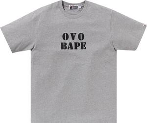 Футболка BAPE x OVO Stencil Logo 'Grey', серый
