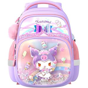 Sanrio Полиэстеровый рюкзак школьный детский Мелоди розовый и Куроми фиолетовый, Kuromi Purple