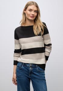 Джемпер Street One GESTREIFTER PULLOVER, Schwarz/Black