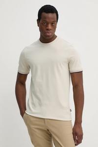 Хлопковая футболка Boss, бежевый