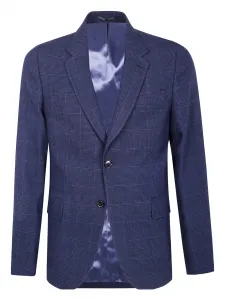 Шерстяной жакет в клетку Paul Smith, синий