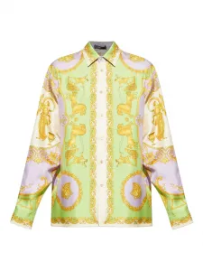 Рубашка с принтом Barocco Versace, зеленый