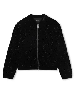 Детская куртка для девочки черного цвета с длинными рукавами Zadig & Voltaire