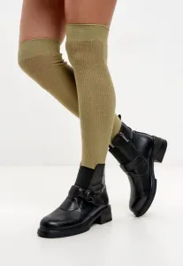 Ботинки на массивном каблуке в ковбойском/байкерском стиле Cesare Gaspari, Black