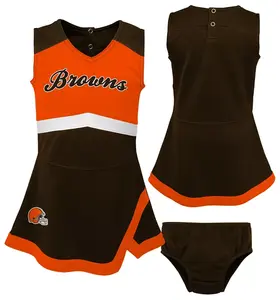 Одежда команды НФЛ для малышей, платье Cleveland Browns в стиле веселья NFL Team Apparel