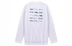 Мужские футболки из коллекции Li Ning Sports Fashion Collection, белые, с круглым вырезом, умеренно прямой крой