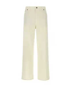 Женские широкие джинсы цвета слоновой кости Roberto Cavalli, бежевый