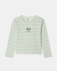 Детская футболка с длинным рукавом в полоску Kids El Corte Inglés, белый
