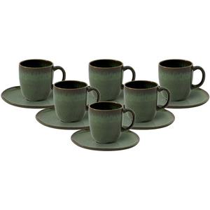 Like. от Villeroy & Boch Чашка Кофейные чашки с блюдцами Lave 190 мл, набор из 6 шт. Like. By Villeroy & Boch, зеленый