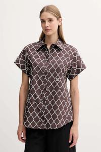 Хлопковая рубашка Max Mara Beachwear, коричневый