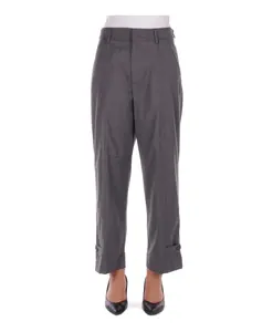 Серые брюки с застежкой на логотип. Dondup, серый