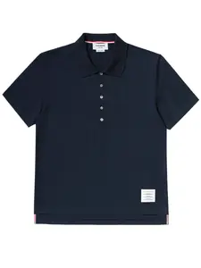 Рубашка поло с короткими рукавами и логотипом THOM BROWNE, синий