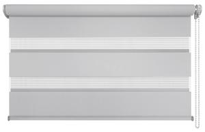 Рулонная двойная штора полупрозрачная 140/160 см, серый/белый