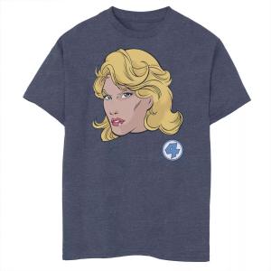 Футболка с изображением женщины-невидимки и большим лицом для мальчиков 8–20 лет Marvel «Фантастическая четверка» Marvel