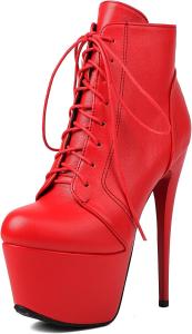 Женские ботильоны Roimaash на платформе с высоким каблуком, 125 Red