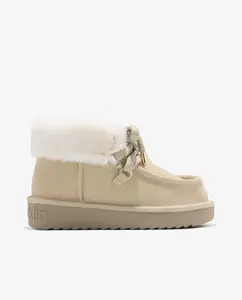 Женские ботинки с кожаным верхом и внутренней меховой подкладкой Nordic Mid D.Franklin, бежевый/белый