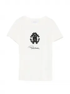 Футболка с логотипом Roberto Cavalli Junior, бежевый