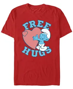 Мужская футболка с коротким рукавом Smurf's Free Hugs Fifth Sun, красный