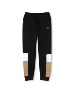 Однотонные спортивные штаны для мальчика BOSS Kidswear, черный