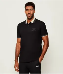 Поло PL_Hole19 regular fit Boss Green, черный
