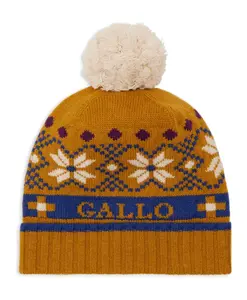 Рождественская шерстяная кашемировая шапка-бини с застежкой-конвертом. Gallo, мультиколор