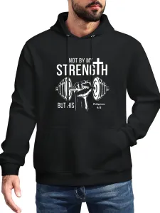 Толстовка с капюшоном Men Fun Not By My Streng, мягкая, стильная, с карманом