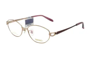 SEIKO Титановые овальные очки женские золотистые/светло-коричневые, Gold/Bright Umber