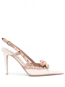Туфли Rockstud Bow 100 VALENTINO GARAVANI, бежевый