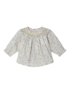 Топ со сборками и цветочным принтом Bonpoint, нейтральный