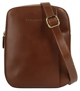 Сумка через плечо bugatti "REMO", натуральная кожа, цвет Cognac