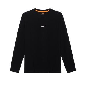 Boss Contrast Logo Long Sleeved T Shirt HUGO BOSS, черный