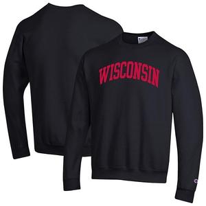 Мужской черный свитшот wisconsin badgers basic arch fleece Champion