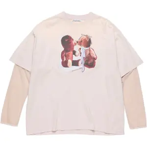 Футболка с принтом плюшевого мишки Acne Studios, фиолетовый