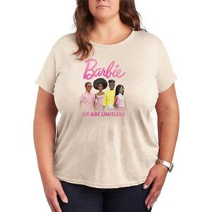 Футболка We Are Limitless с принтом и потертостями, Plus size Barbie, Beige