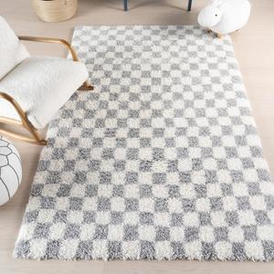 nuLOOM Adelaide Checkered ковер 270 x 366 см ворсовый для гостиной спальни столовой детской кухни, светло-серый/кремовый
