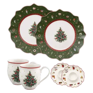 Набор посуды Villeroy & Boch Toy's Delight, 6 предметов, зеленый/елка