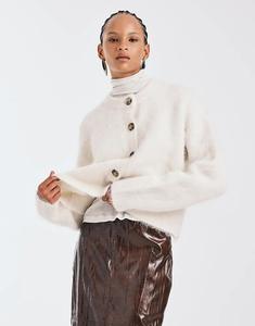 Кардиган ASOS DESIGN из толстой пряжи премиум-альпаки кремового цвета